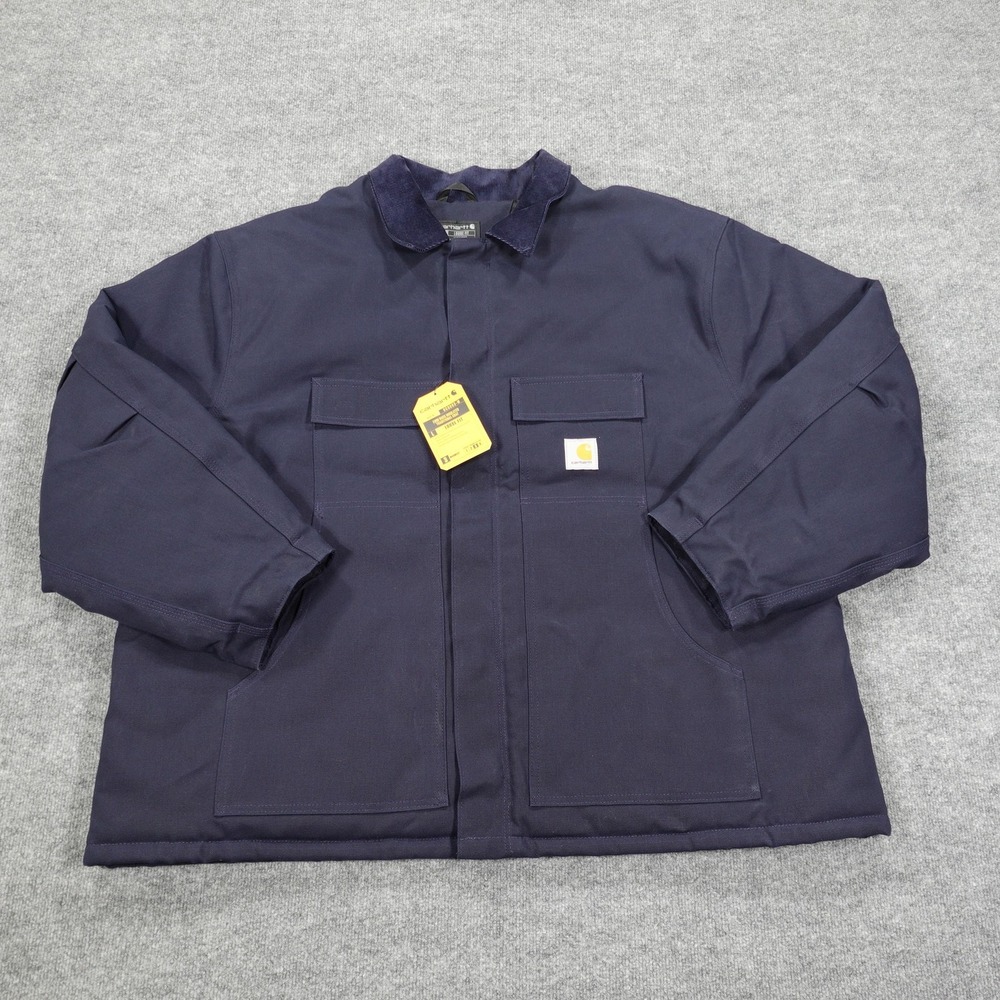 Carhartt Jacket Men 4XL Arctic Blue Quilted Cotton Lined Insulated Full Zip C003